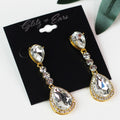 3 Stone Down Teardrop Earring