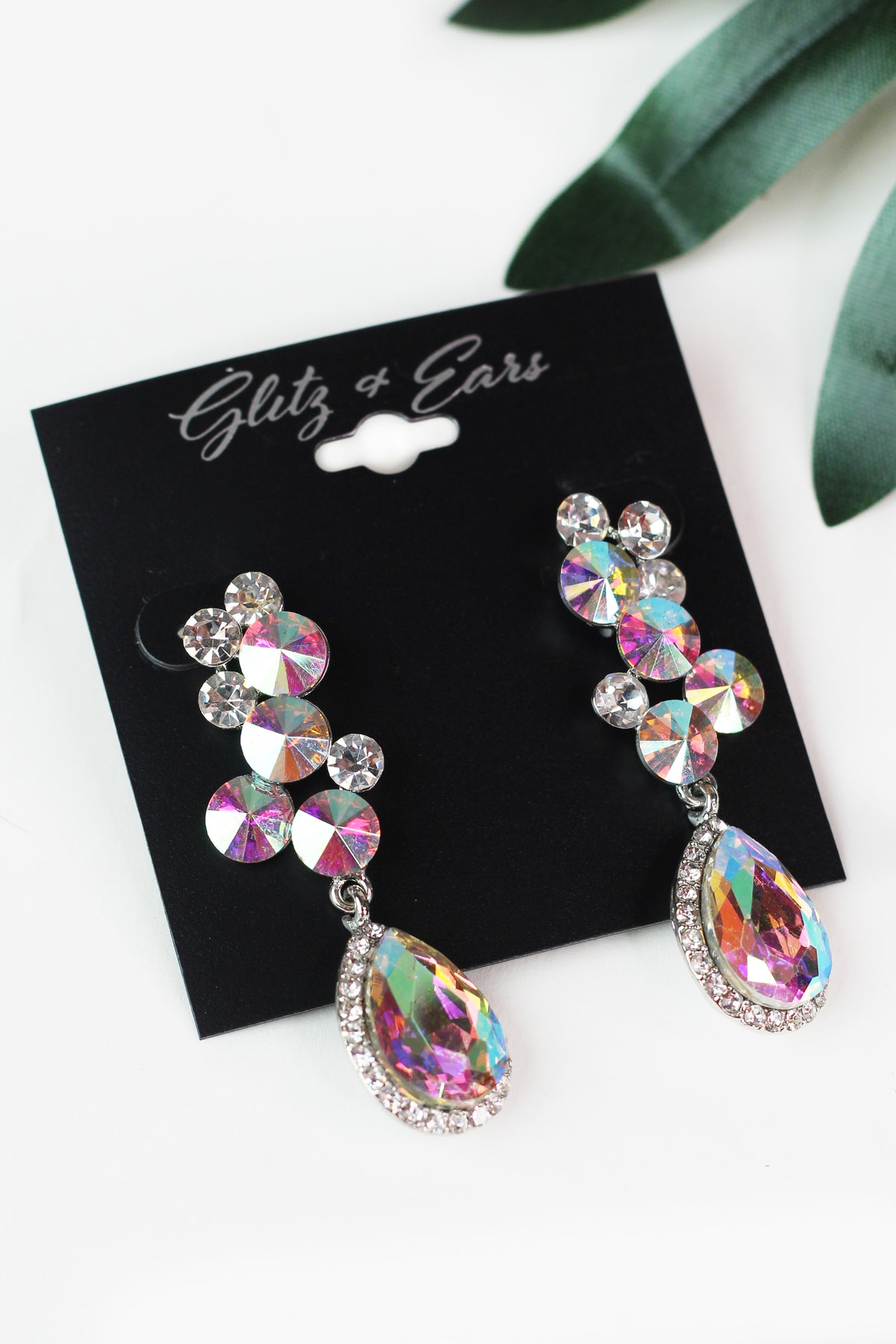 Cluster Circle Top with Teardrop Earring