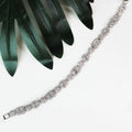 Pave Trimmed Teardrop Emerald & Square Tennis Bracelet