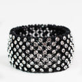 All Rhinestone Metal Mesh Stretch Bracelet