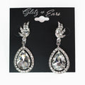 Rhinestone Flame & Dangling Teardrop Earrings