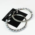 XL Set-In Triangles & Round Rhinestone Lever Back Hoops