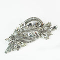 Arched Marquis Vine & Rhinestone Swirls Brooch