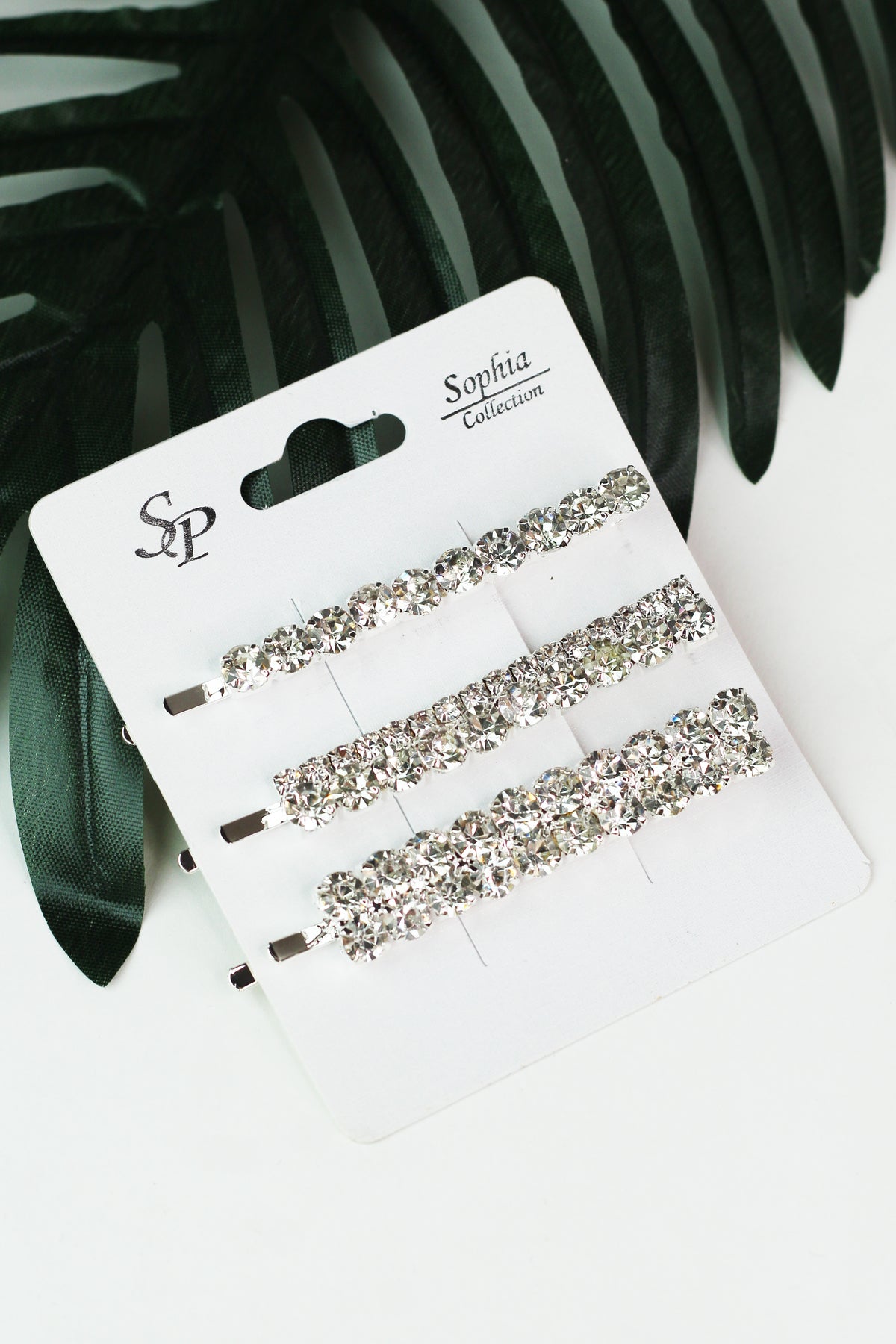 3 Different Rhinestone Bobby Pin Set