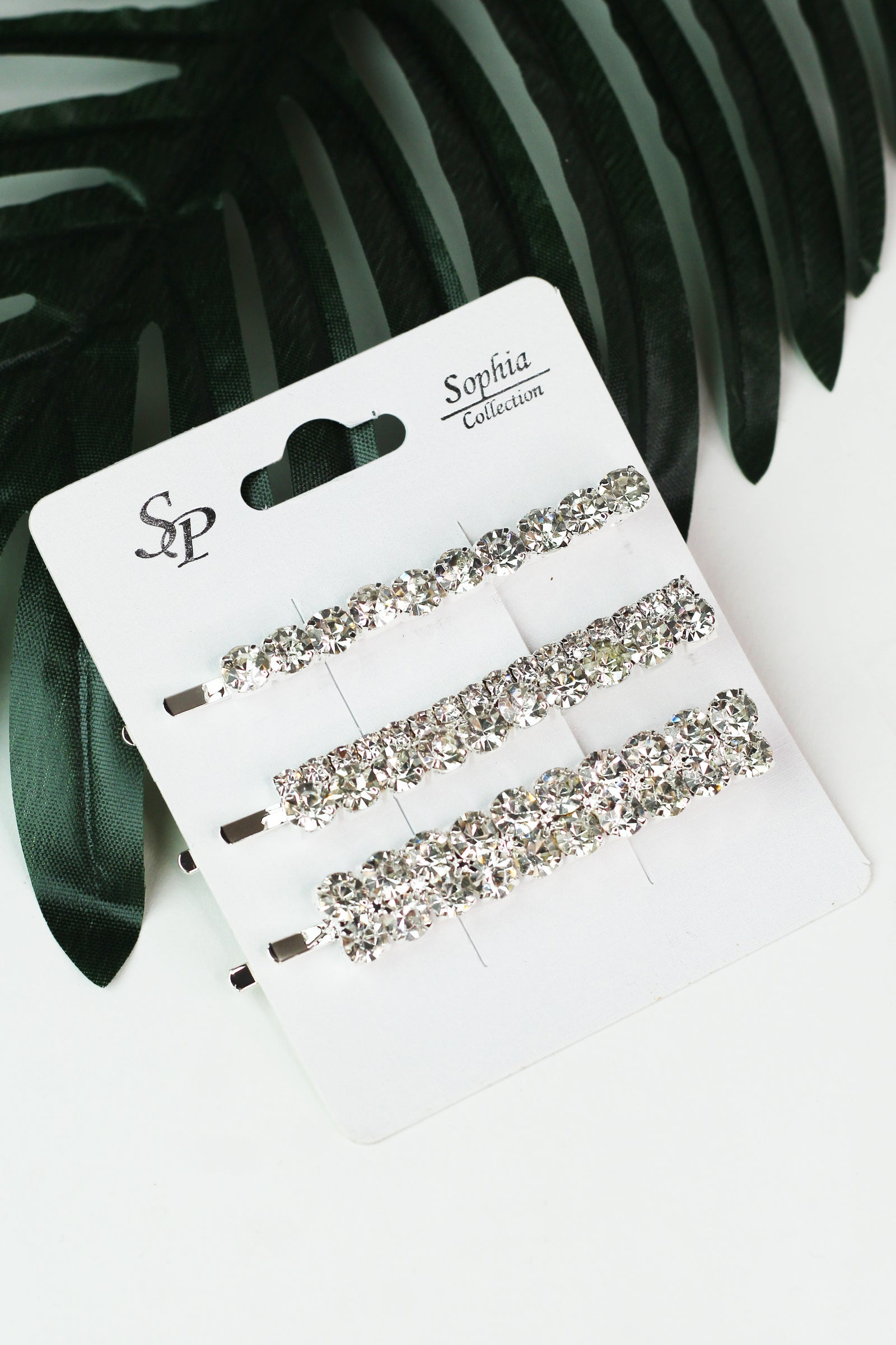 3 Different Rhinestone Bobby Pin Set