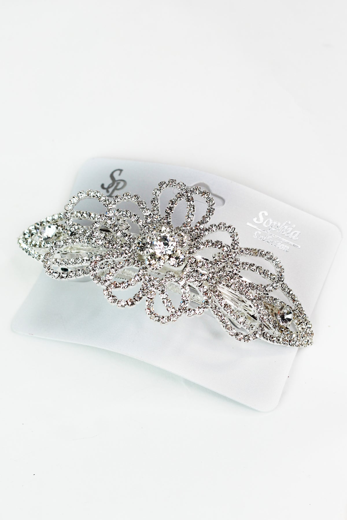 Large Rhinestone Flower Hair Barrette