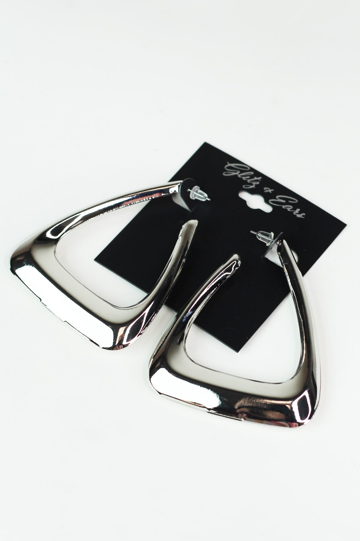 Thick Hollow Metal Triangle Open Hoop Earrings