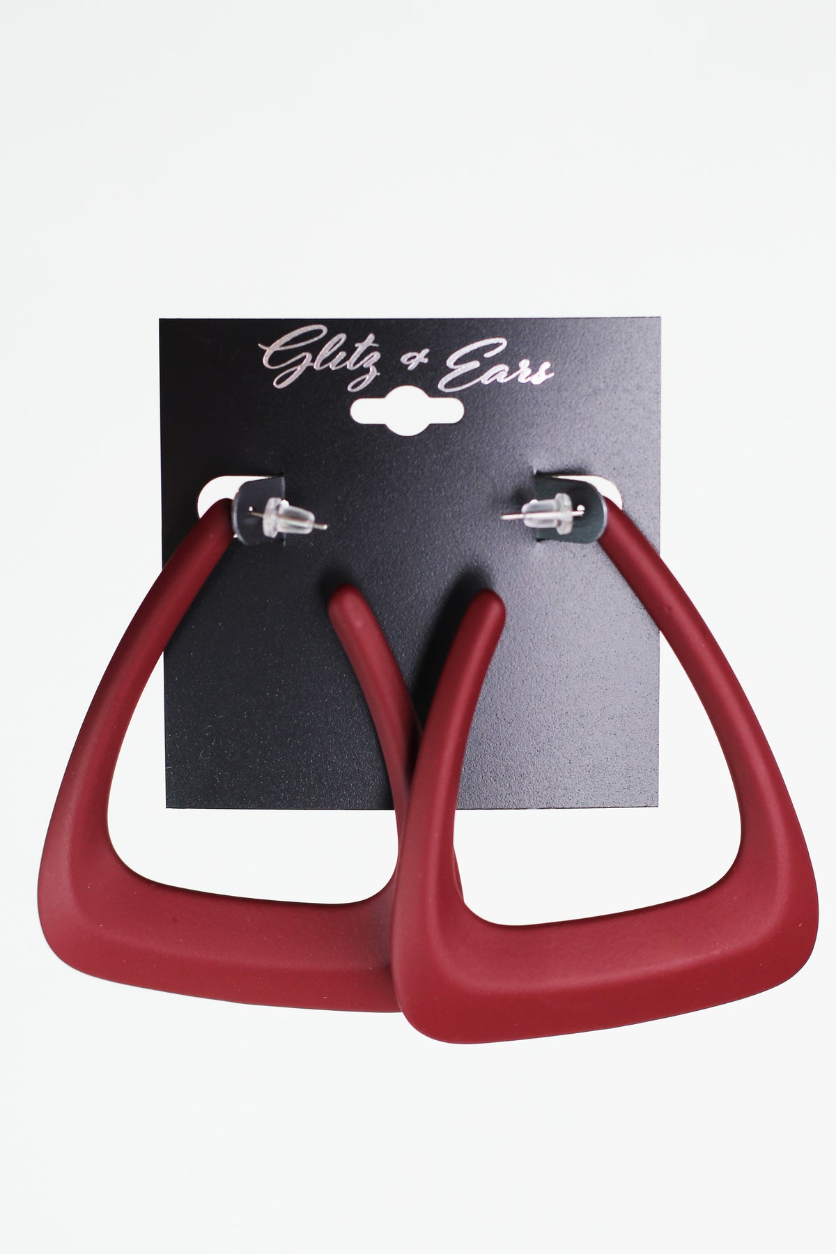 Thick Hollow Triangle Open Hoop Earrings