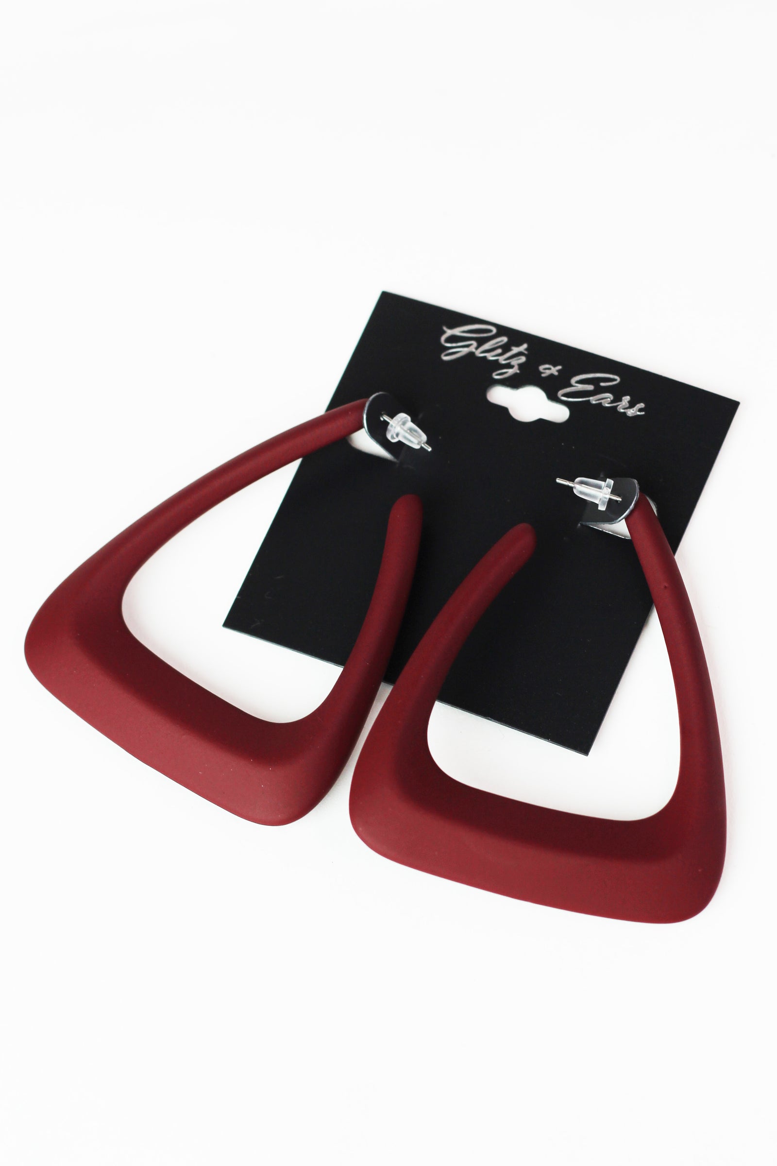 Thick Hollow Triangle Open Hoop Earrings