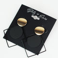 Two Toned Circles & Open Square Earrings