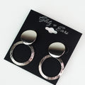 Brushed Metal Circles Earrings