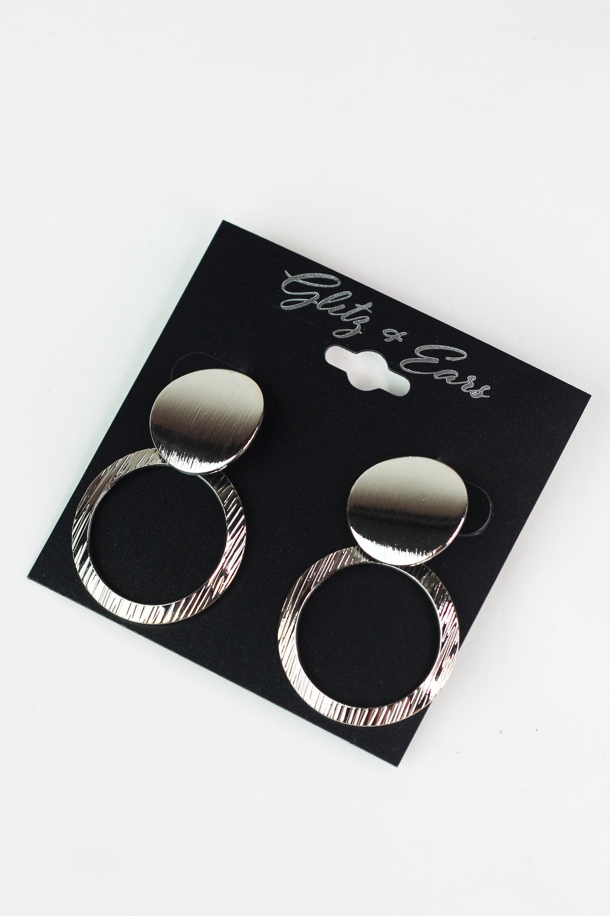 Brushed Metal Circles Earrings