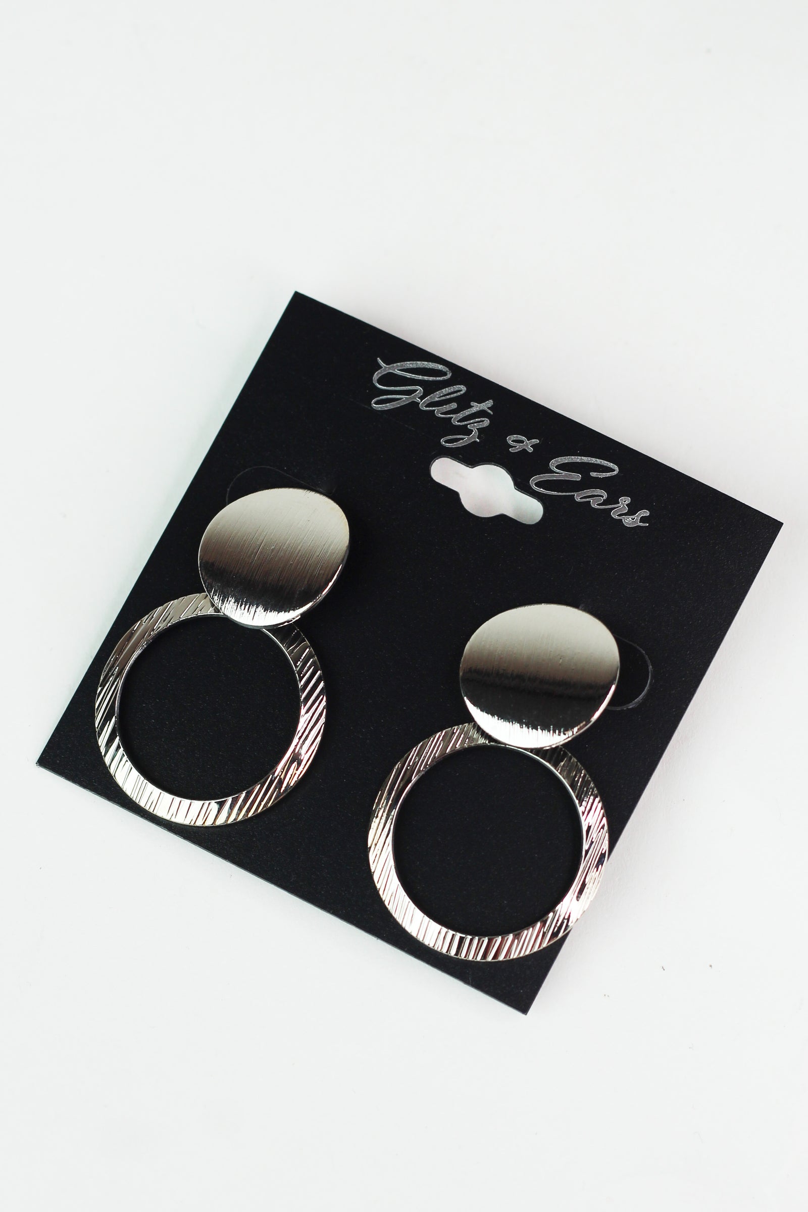 Brushed Metal Circles Earrings