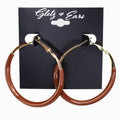 Two Toned Metal Lever Back Hoop Earrings