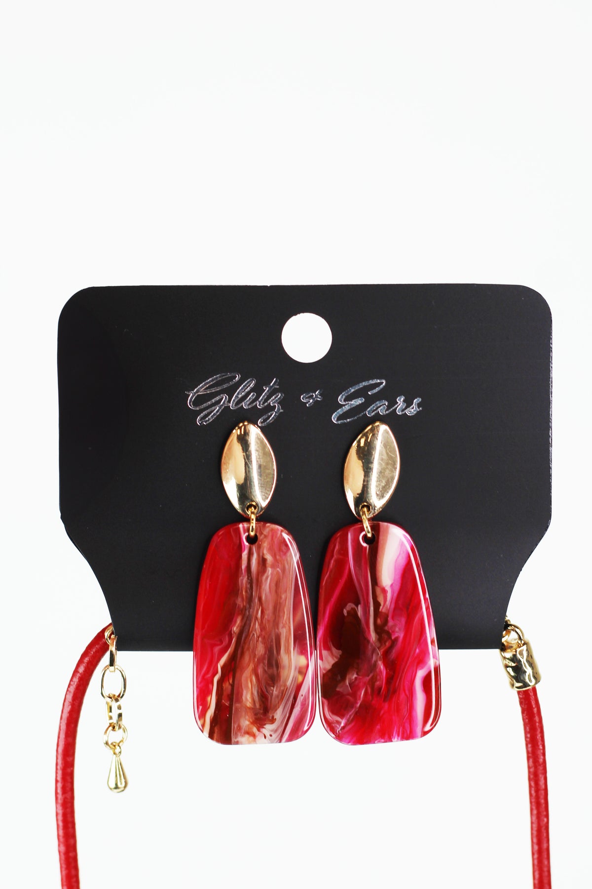 Metal & Epoxy Rectangles Statement Necklace w/ Gemstone Accents