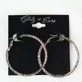 Med. Thin Two Toned Rhinestone Lever Back Earrings