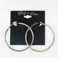 Lg. Thin Two Toned Rhinestone Lever Back Earrings