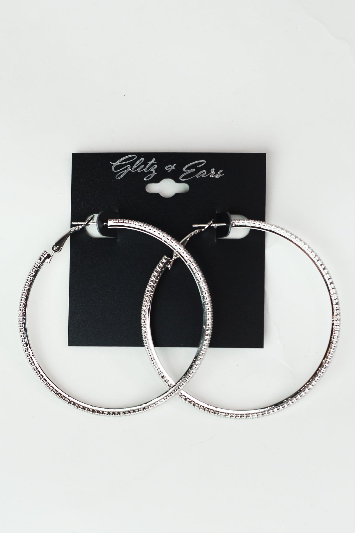 Lg. Thin Rhinestone Lever Back Earrings