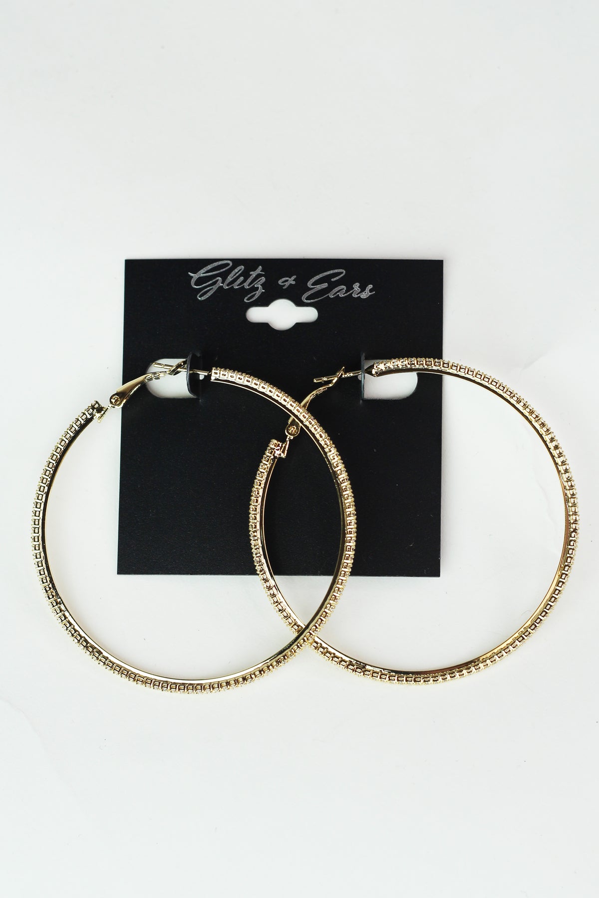 Lg. Thin Rhinestone Lever Back Earrings