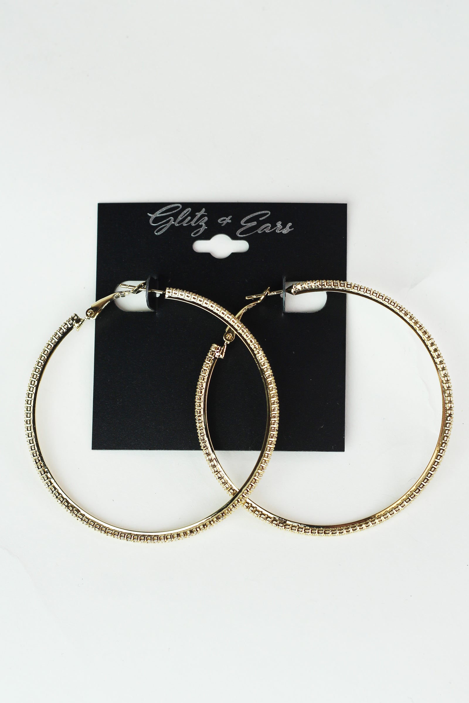 Lg. Thin Rhinestone Lever Back Earrings