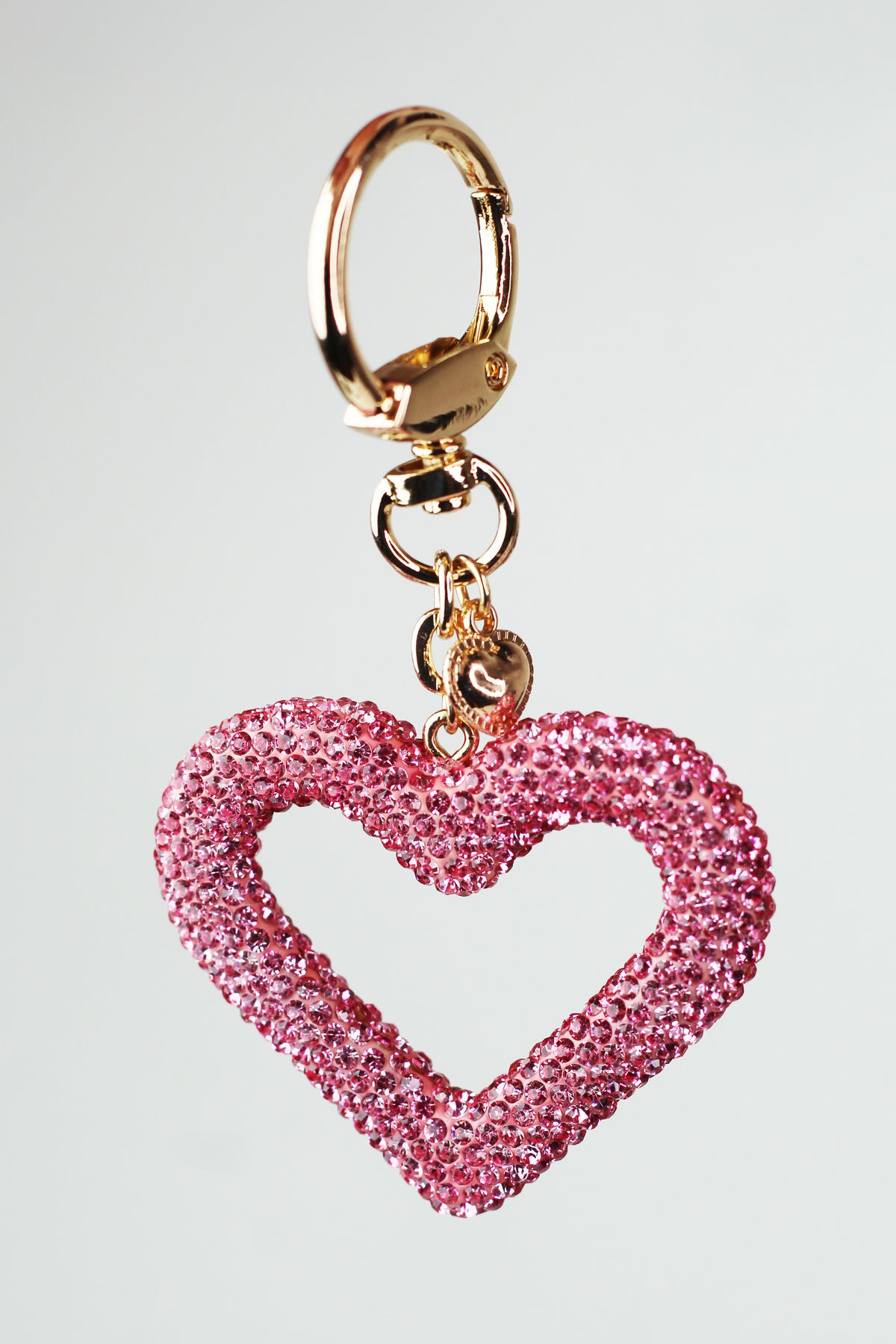 Rhinestone Heart Purse Charm