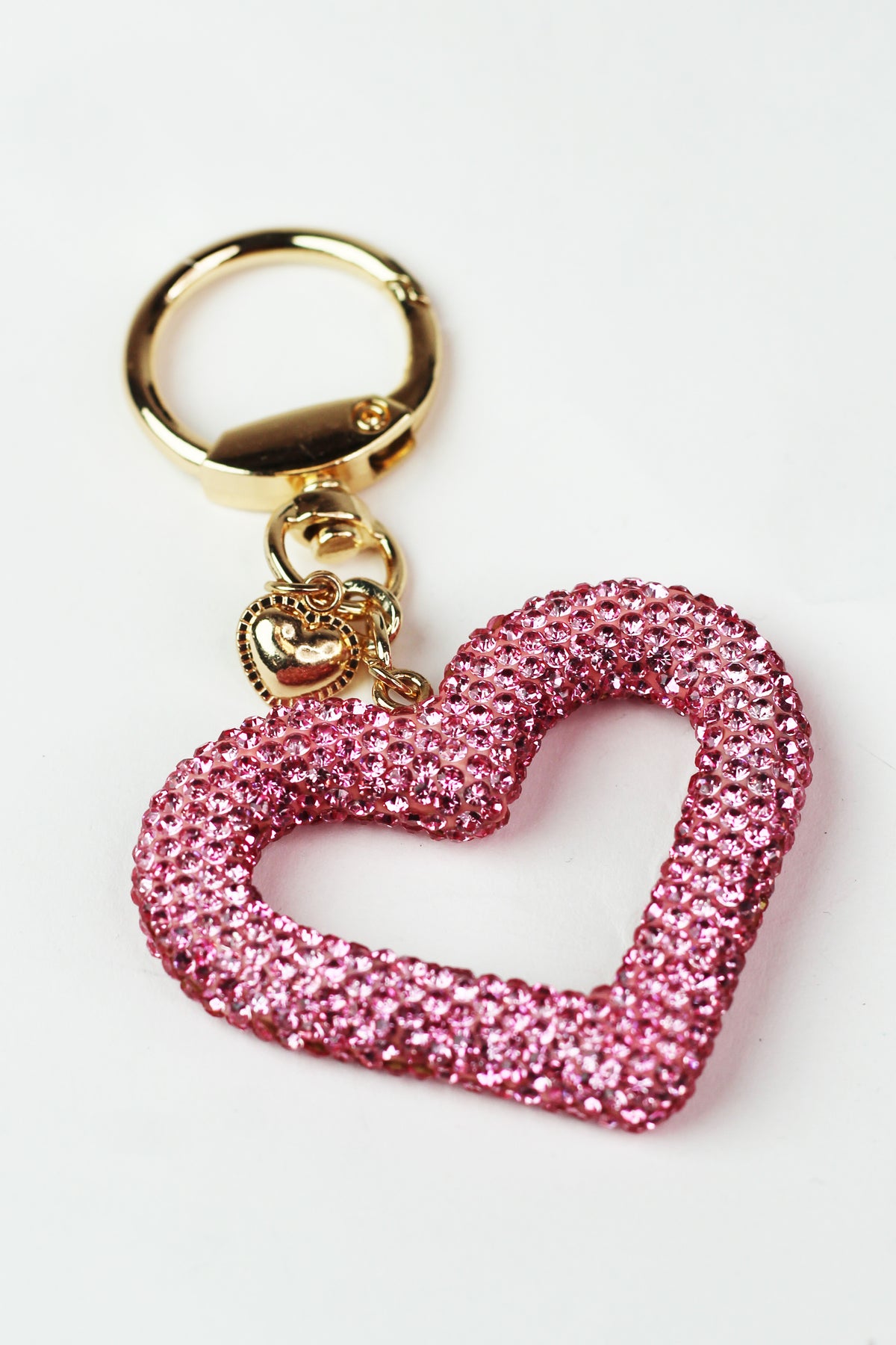 Rhinestone Heart Purse Charm