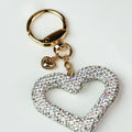 Rhinestone Heart Purse Charm