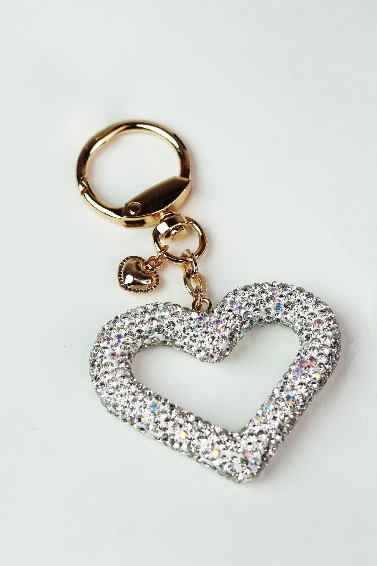 Rhinestone Heart Purse Charm