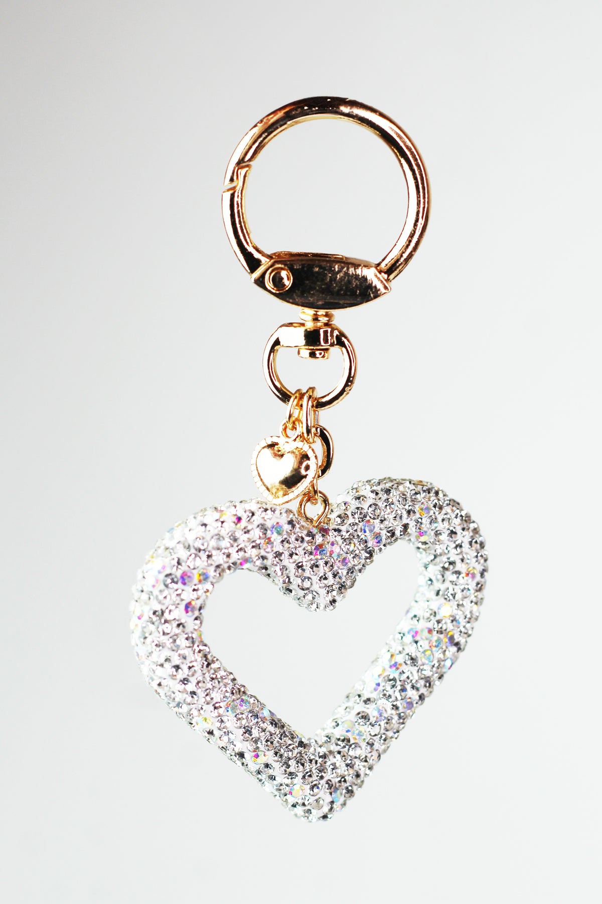Rhinestone Heart Purse Charm