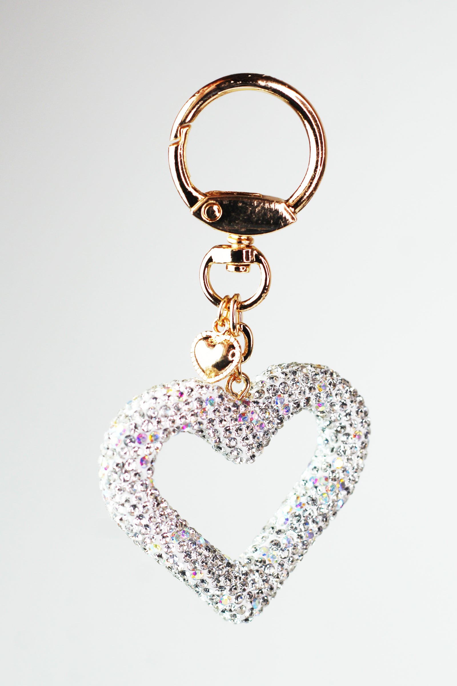 Rhinestone Heart Purse Charm