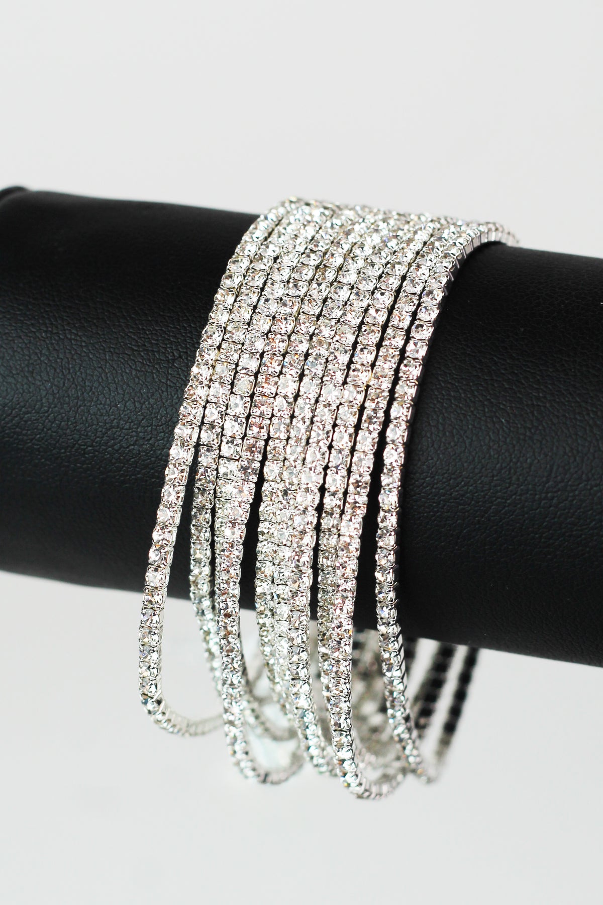 Thin Rhinestone Stretch Bracelet Set