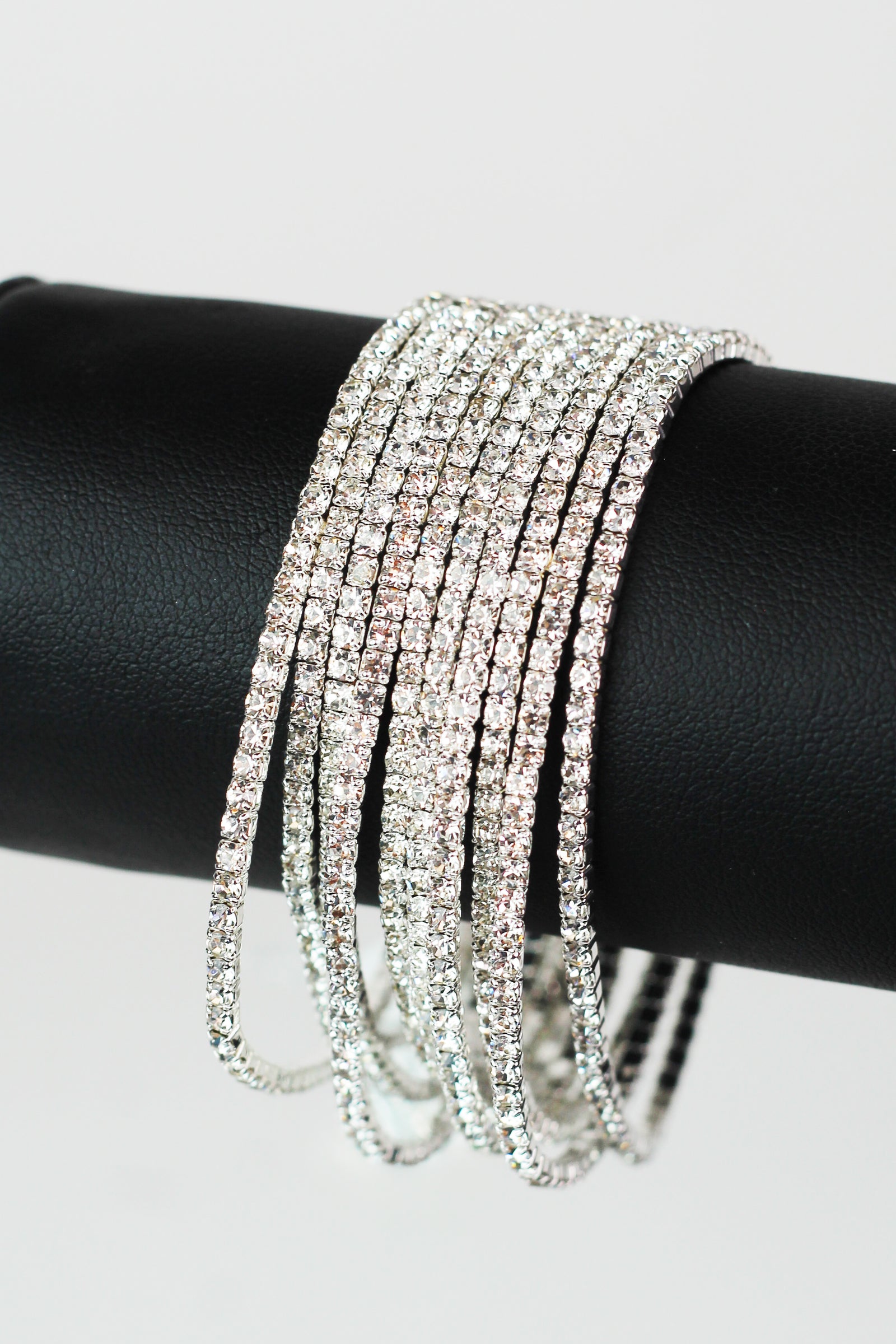 Thin Rhinestone Stretch Bracelet Set