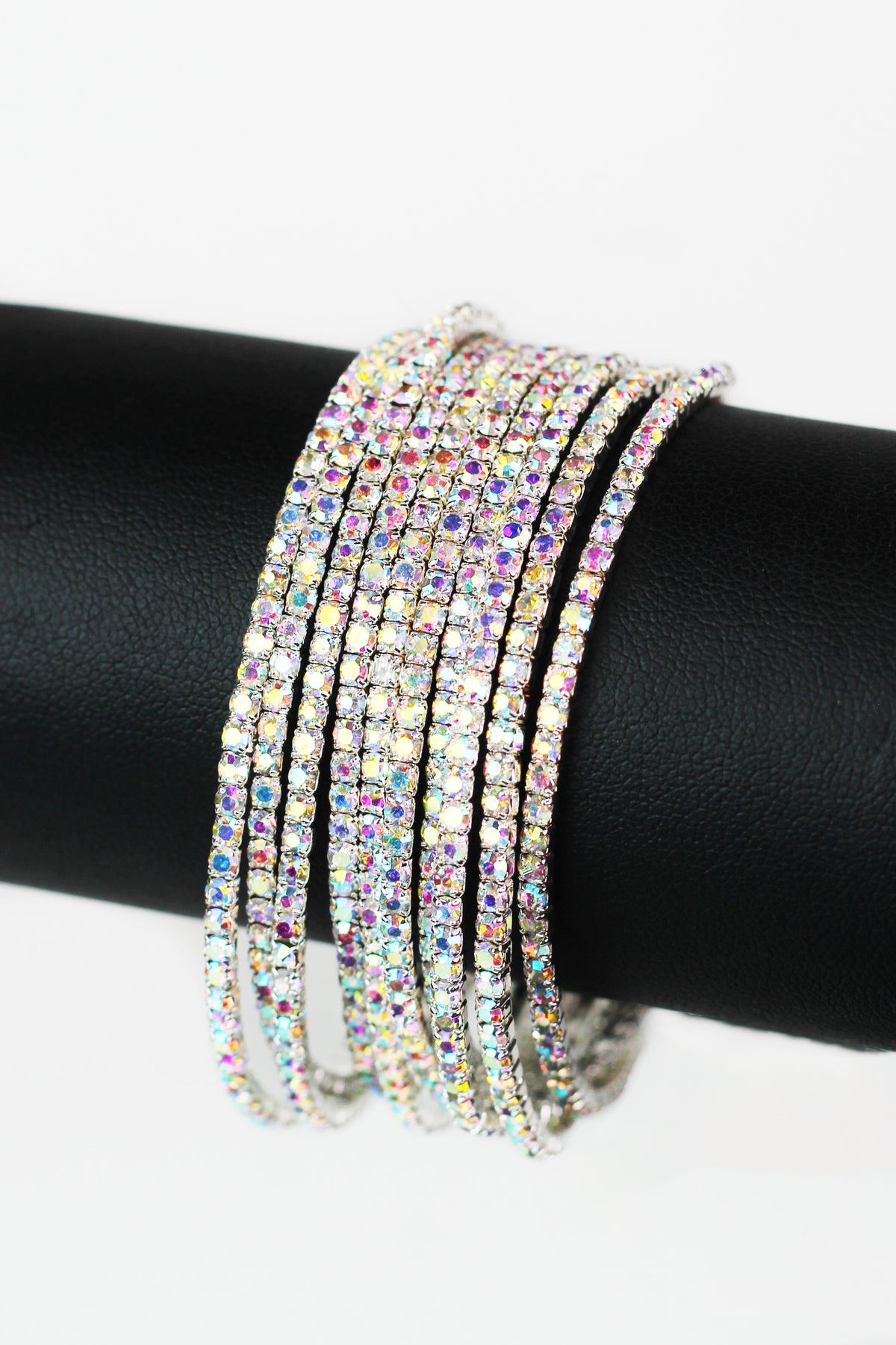Thin Rhinestone Stretch Bracelet Set