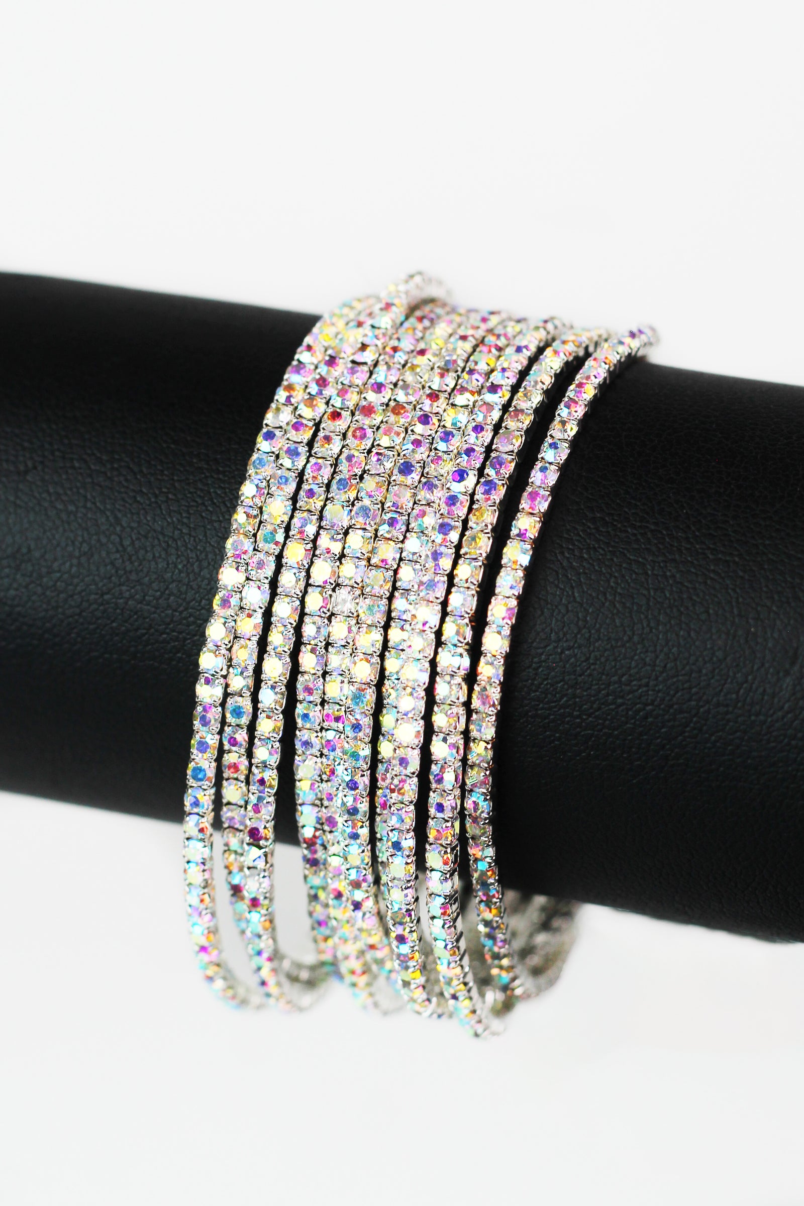 Thin Rhinestone Stretch Bracelet Set