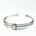 Pave Oval Rhinestone Row Center Bangle
