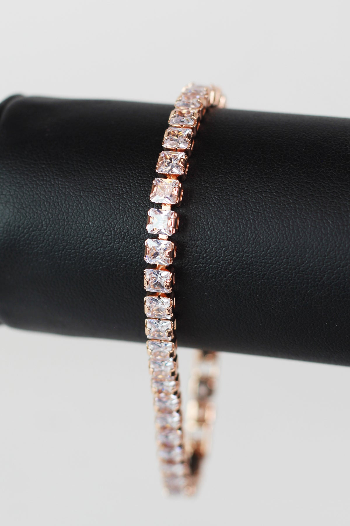 All Square Rhinestone Tennis Bracelet