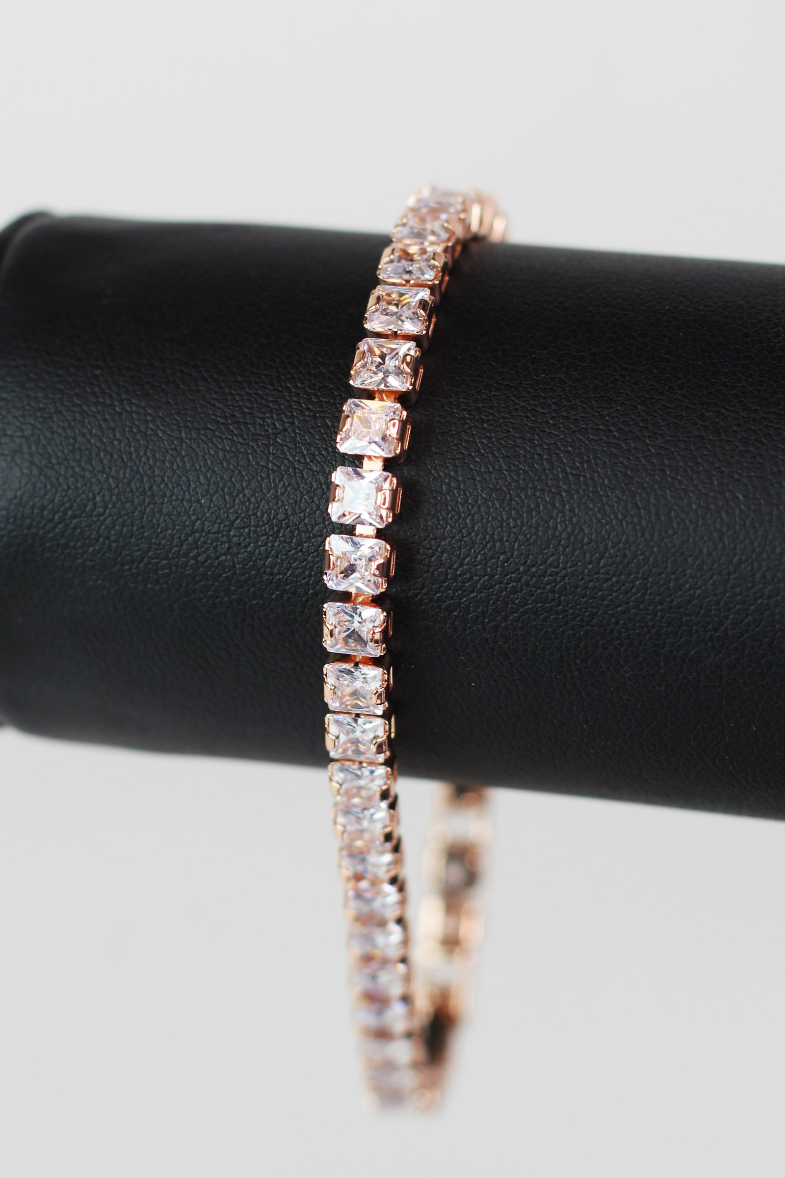 All Square Rhinestone Tennis Bracelet