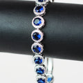 Pave Trimmed Medium Round Stones Tennis Bracelet