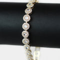 Pave Trimmed Small Round Stones Tennis Bracelet