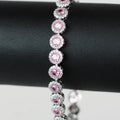 Pave Trimmed Small Round Stones Tennis Bracelet