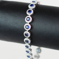 Pave Trimmed Small Round Stones Tennis Bracelet