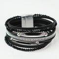 Strips Stones Beads & Metal Sliders Magnetic Bracelet