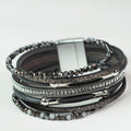 Strips Stones Beads & Metal Sliders Magnetic Bracelet