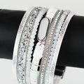 Wide Stones Beads Strips & Oval Stone Magnetic Bracelet