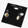 Large Stone Lever Back Silver Earring