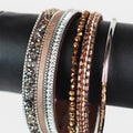 Wide Stones Slider Beads & Strips Magnetic Bracelet