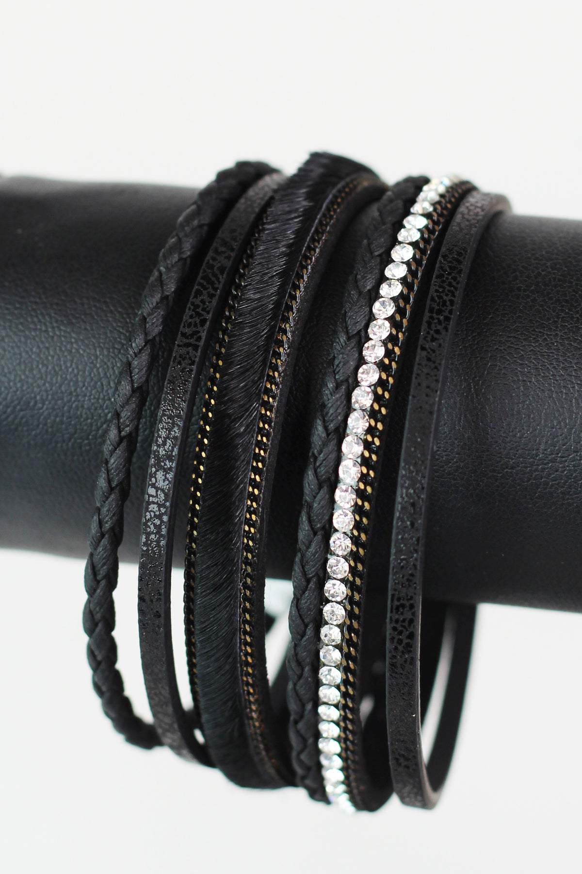 Strips Ropes &amp; Stones Magnetic Bracelet