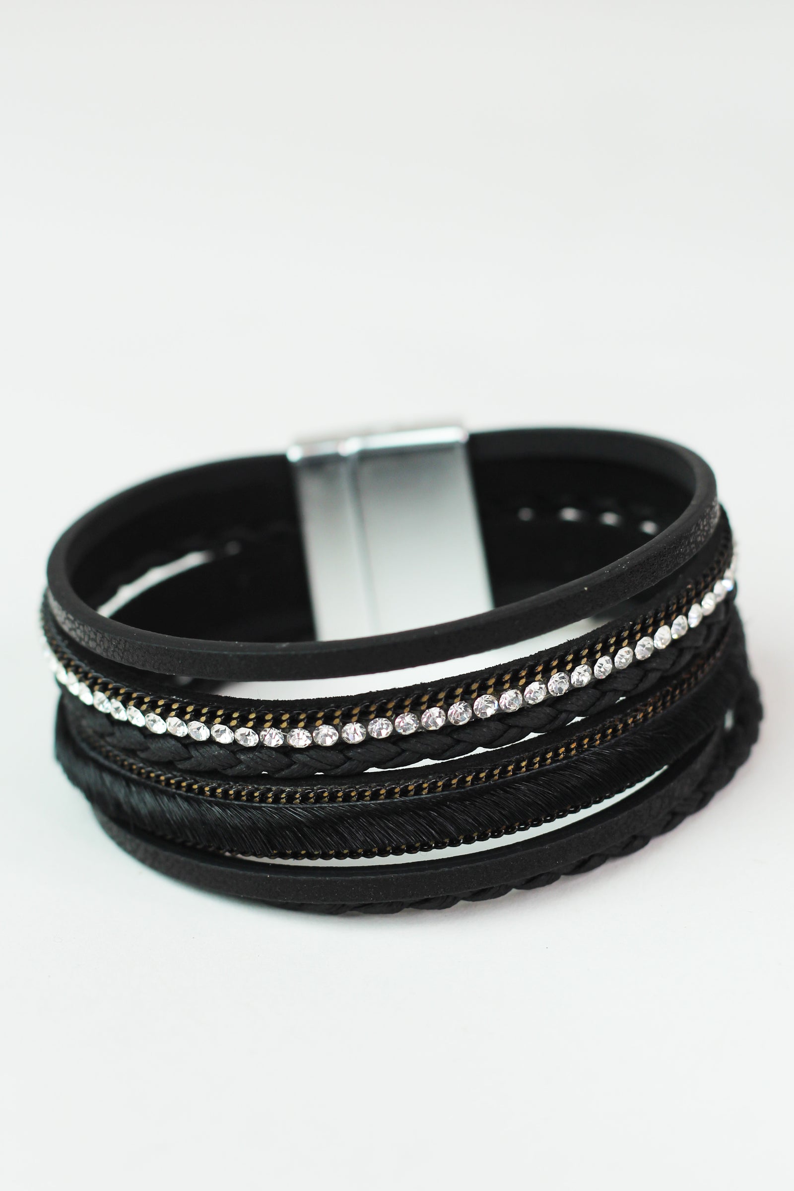 Strips Ropes & Stones Magnetic Bracelet