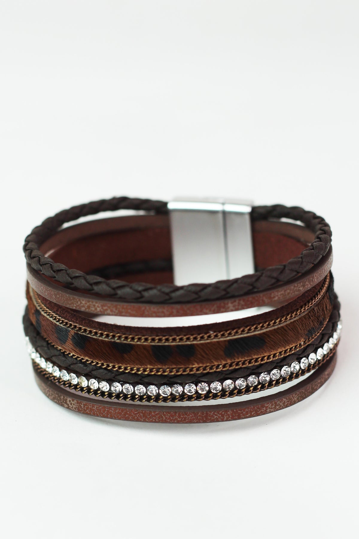 Strips Ropes & Stones Magnetic Bracelet