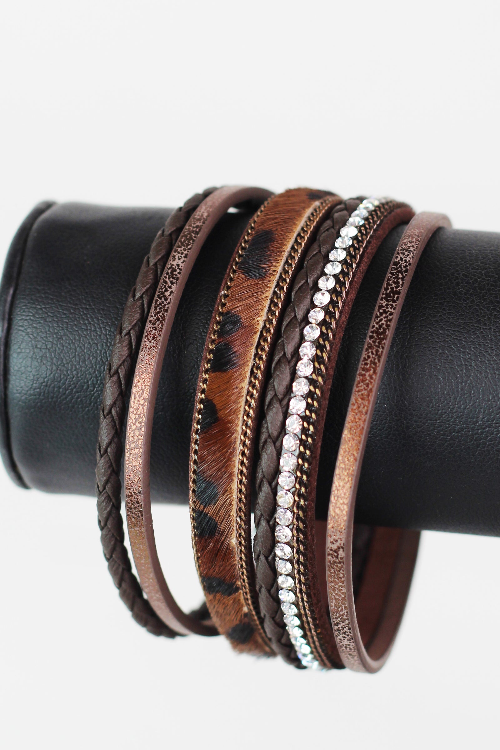 Strips Ropes & Stones Magnetic Bracelet